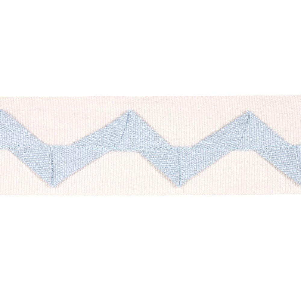 Lazare Appliqu Tape Sky On Ivory 82240 by Schumacher Designer Trim New Traditional: Provenal 2.0" - Swanky Fabrics -