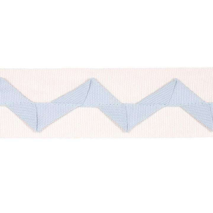 Lazare Appliqu Tape Sky On Ivory 82240 by Schumacher Designer Trim New Traditional: Provenal 2.0" - Swanky Fabrics -