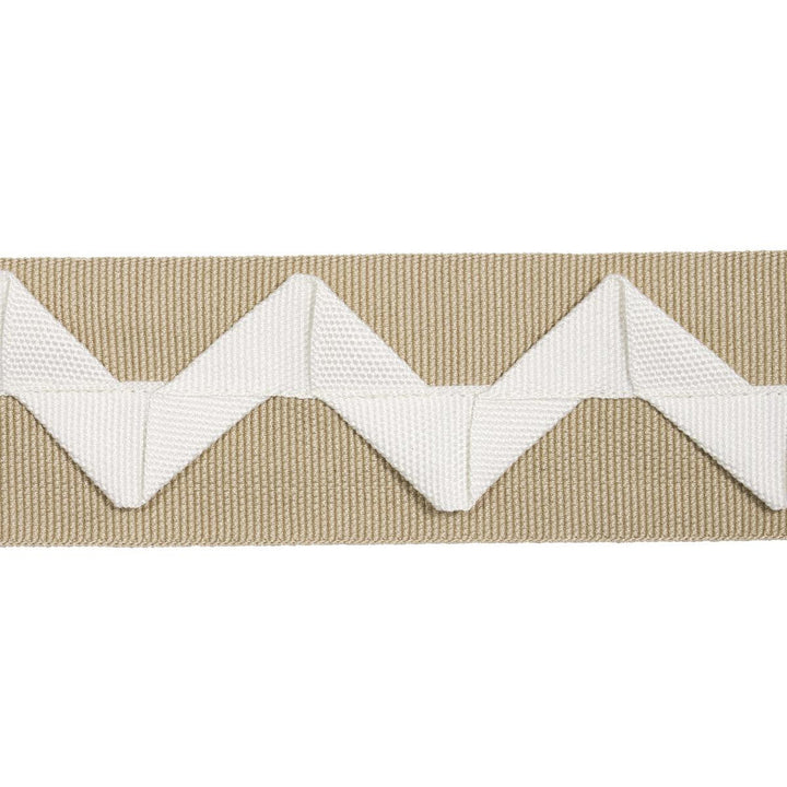 Lazare Appliqu Tape Ivory On Natural 82242 by Schumacher Designer Trim New Traditional: Provenal 2.0" - Swanky Fabrics -