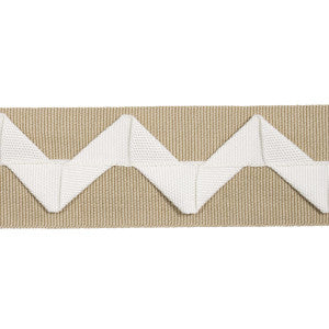 Lazare Appliqu Tape Ivory On Natural 82242 by Schumacher Trim