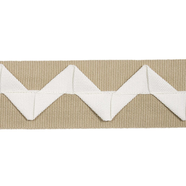 Lazare Appliqu Tape Ivory On Natural 82242 by Schumacher Trim New Traditional: Provenal 2.0" - Fabric Carolina -