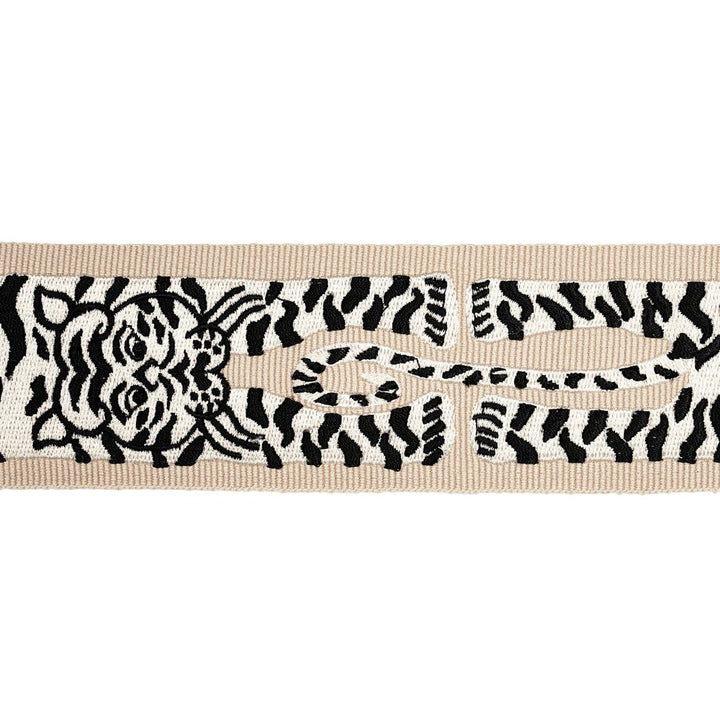 Le Tigre Embroidered Neutral 82510 by Schumacher Designer Trim Johnson Hartig 30.0" - Swanky Fabrics -