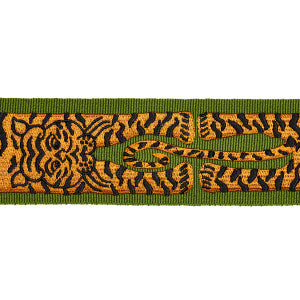 Le Tigre Embroidered Green 82511 by Schumacher Trim