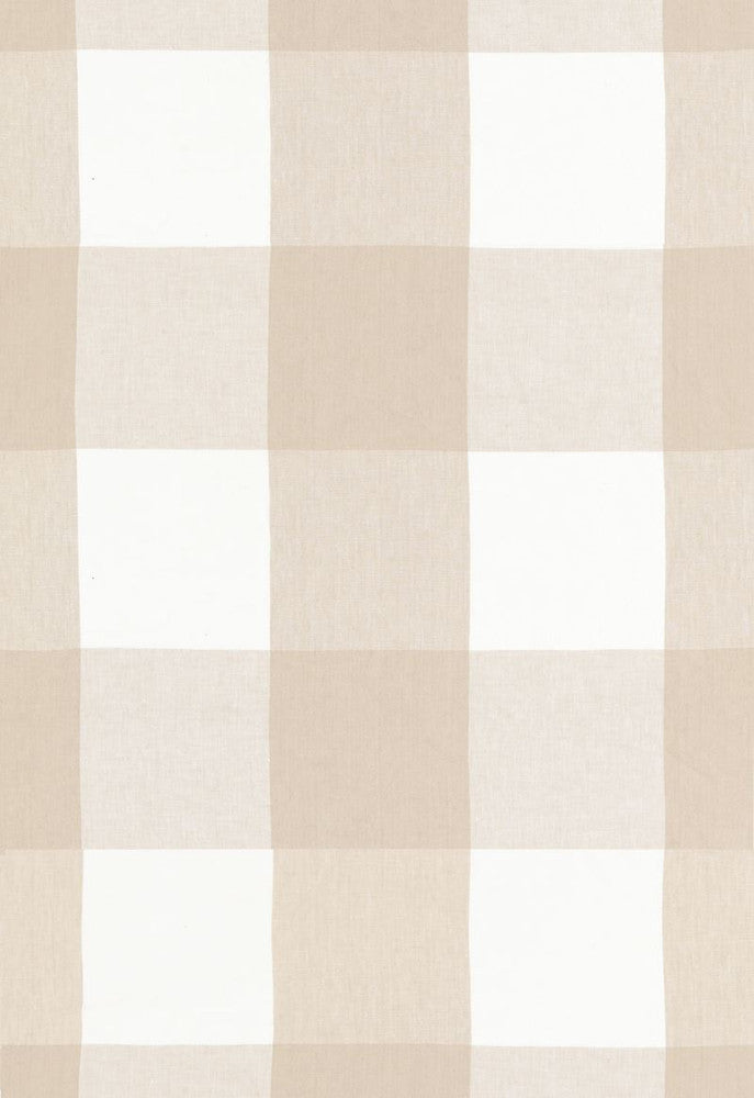 Key Largo Check Sahara 68371 by Schumacher Fabric Calypso 100% Linen Martindale 8,000 Horizontal: 13.5 and Vertical: 14 54 - Fabric Carolina -