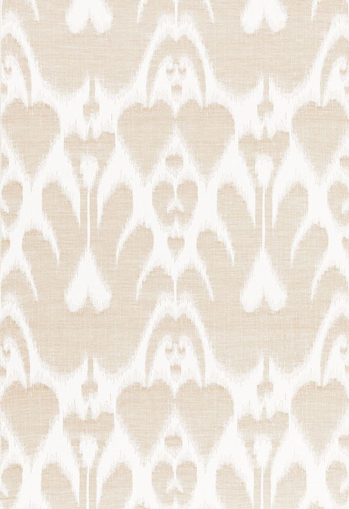 Lela Cotton Ikat Sand 68582 by Schumacher Fabric COLLECTION-NAME-TBA-68580 100% Cotton Martindale 8,000 Horizontal: 13.75 and Vertical: 21.75 55 - Fabric Carolina -