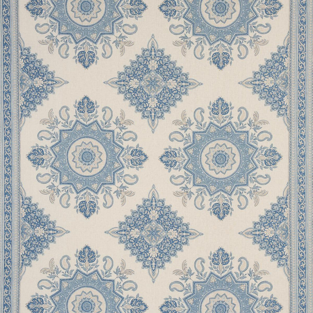 Montecito Medallion China Blue 176484 by Schumacher Fabric Mark D. Sikes 54.0" - Fabric Carolina -
