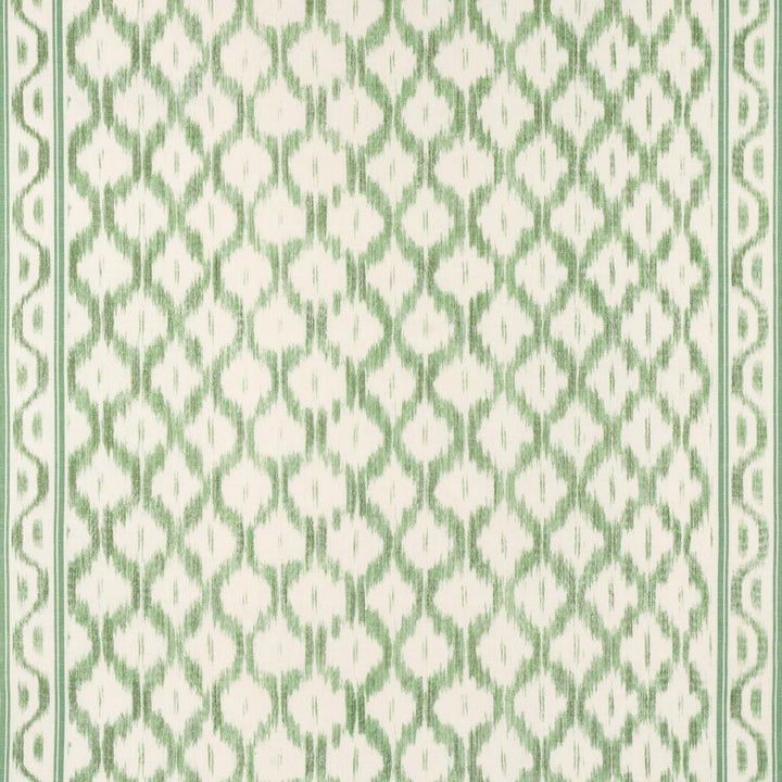 Santa Monica Ikat Leaf Green 176504 by Schumacher Fabric Mark D. Sikes 52.75" - Fabric Carolina -