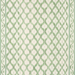 Santa Monica Ikat Leaf Green 176504 by Schumacher Fabric