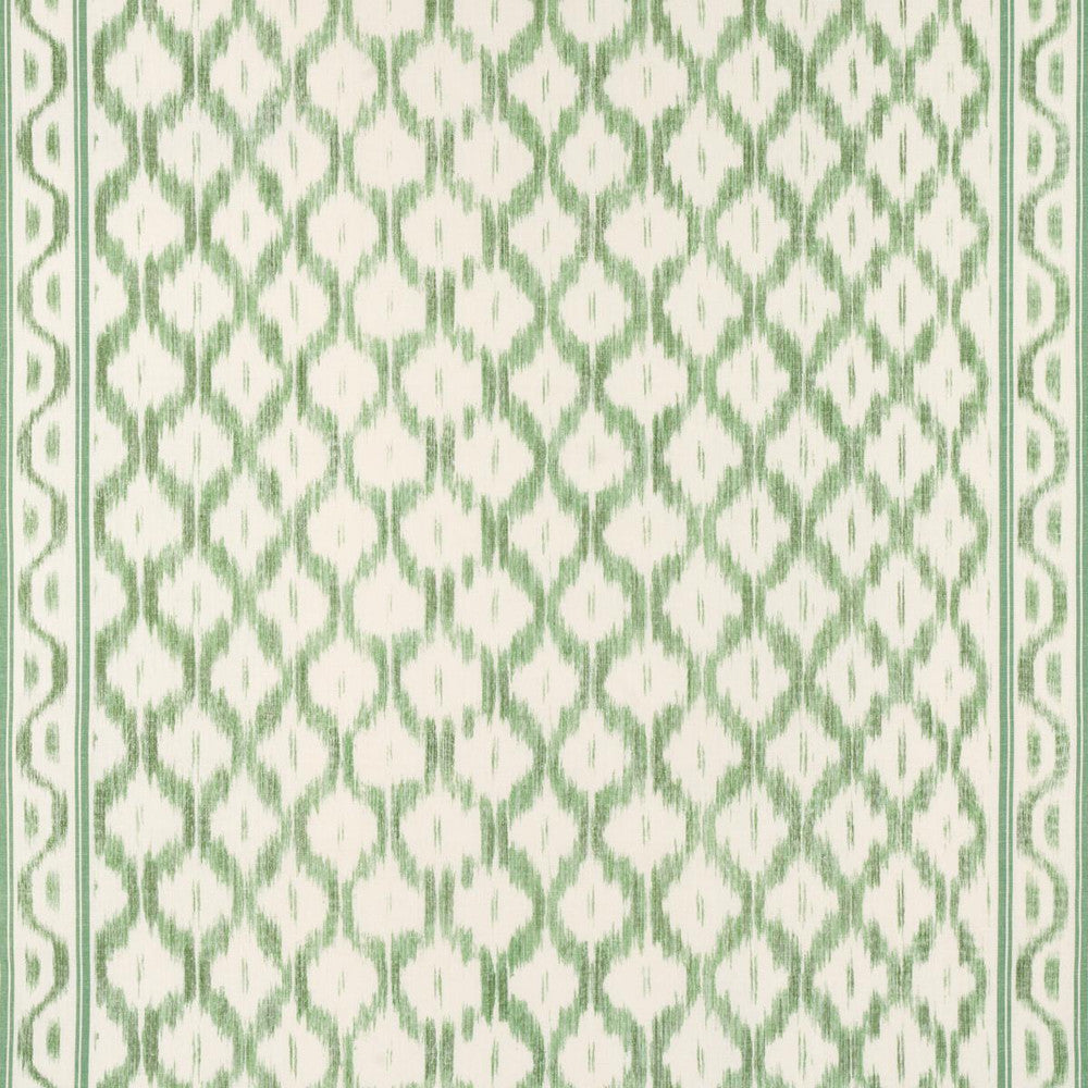 Santa Monica Ikat Leaf Green 176504 by Schumacher Designer Fabric Mark D. Sikes 52.75" - Swanky Fabrics -