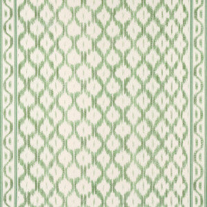 Santa Monica Ikat Leaf Green 176504 by Schumacher Fabric