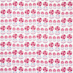 Anjuna Floral Linen Print Mulberry 180480 by Schumacher Fabric