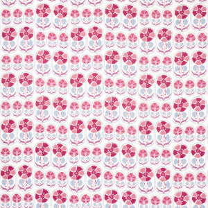 Anjuna Floral Linen Print Mulberry 180480 by Schumacher Fabric