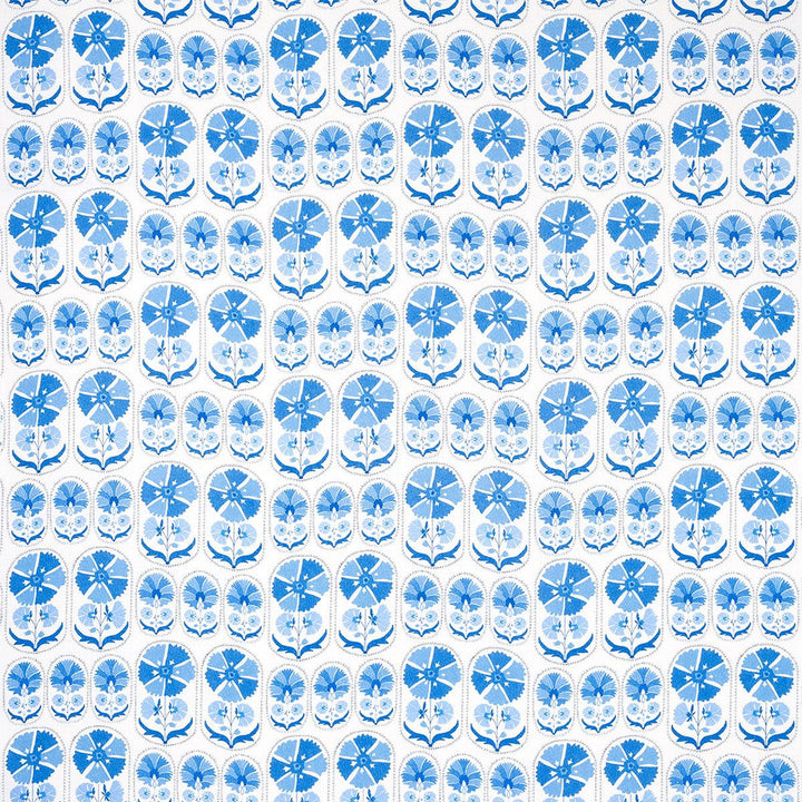 Anjuna Floral Linen Print Porcelain 180481 by Schumacher Fabric Bohemia 12.0" - Fabric Carolina -