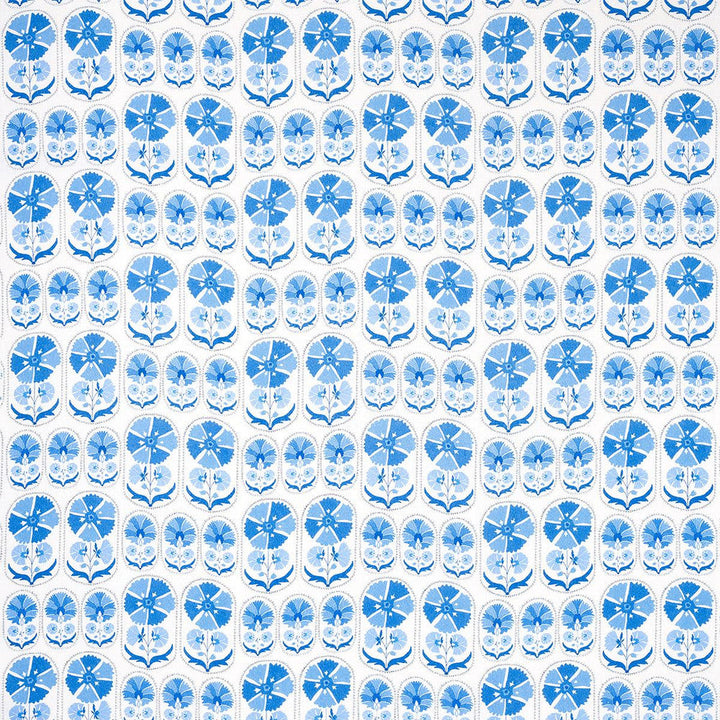 Anjuna Floral Linen Print Porcelain 180481 by Schumacher Designer Fabric Bohemia 12.0" - Swanky Fabrics -