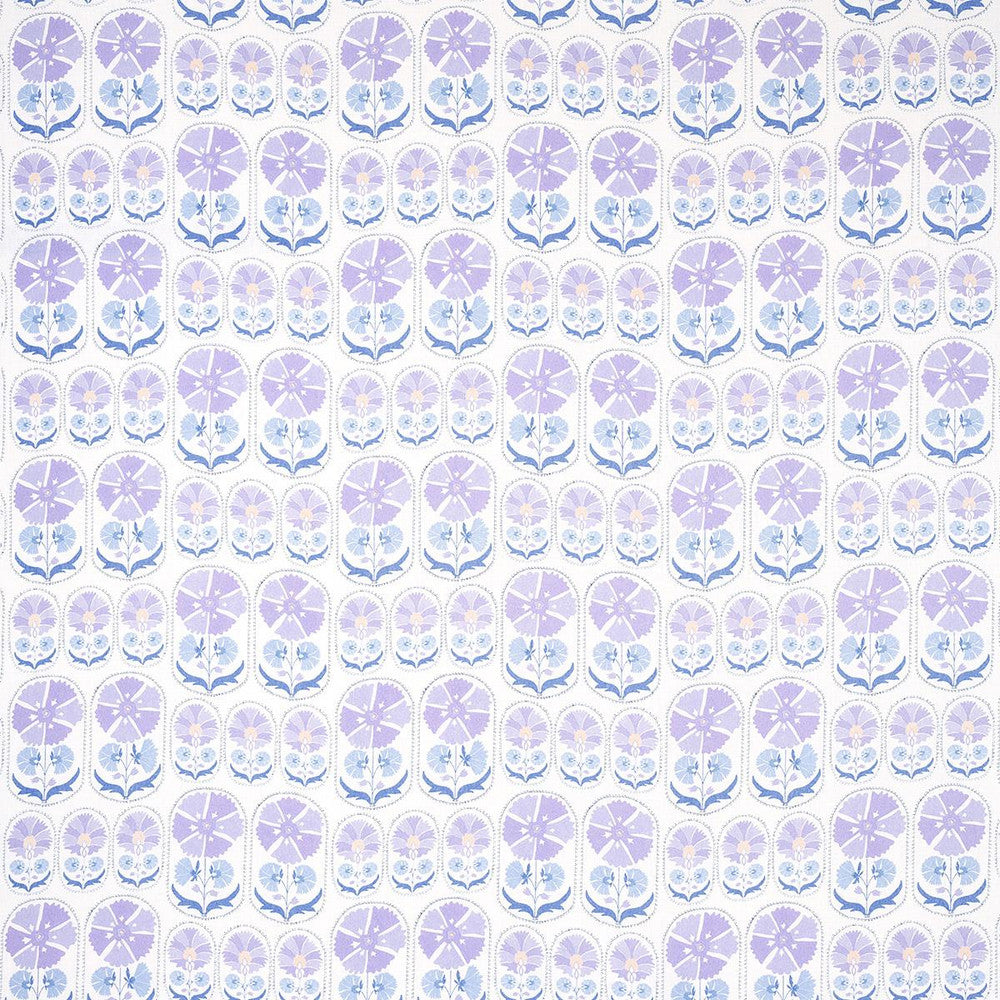 Anjuna Floral Linen Print Lilac 180482 by Schumacher Fabric Bohemia 12.0" - Fabric Carolina -