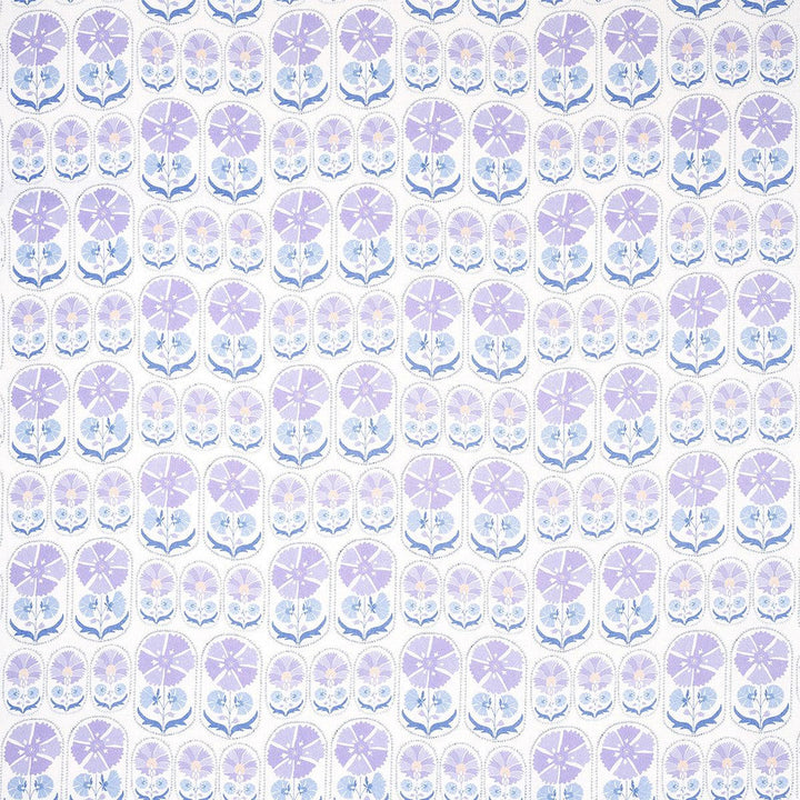 Anjuna Floral Linen Print Lilac 180482 by Schumacher Designer Fabric Bohemia 12.0" - Swanky Fabrics -