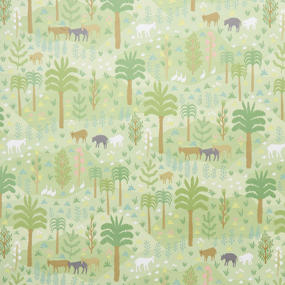 Las Colinas Green 5013980 by Schumacher Wallpaper Uncommon Threads 18.0" - Fabric Carolina -