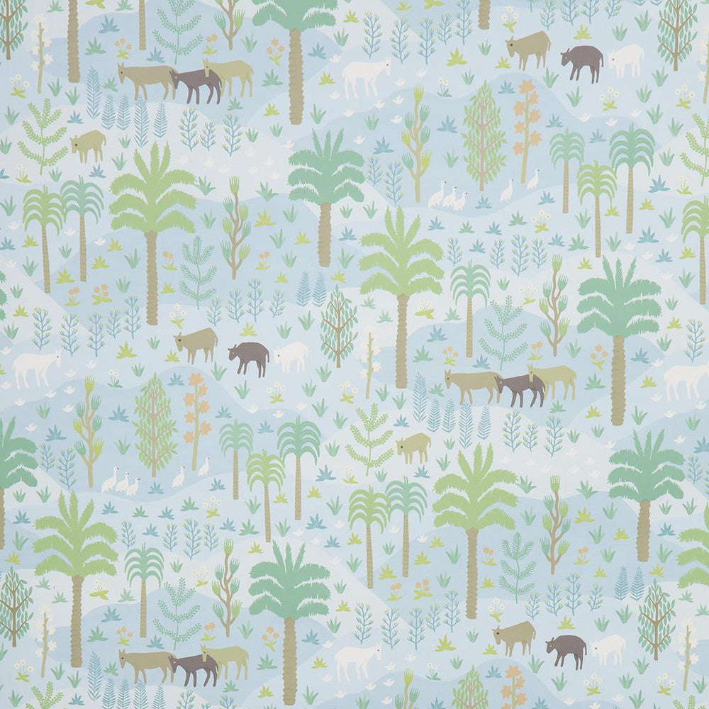 Las Colinas Blue 5013981 by Schumacher Wallpaper Uncommon Threads 18.0" - Fabric Carolina -