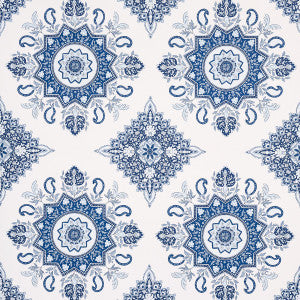 Montecito Medallion Indigo 5014360 by Schumacher Wallpaper