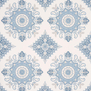Montecito Medallion China Blue 5014362 by Schumacher Wallpaper
