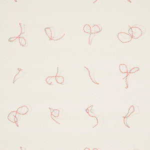Butcher String Red And White On Ivory 5014470 by Schumacher Wallpaper