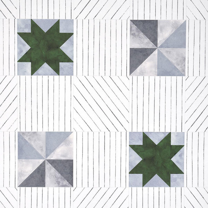 Alexander Dutch Green & Slate 5014552 by Schumacher Wallpaper Backdrop 27.0" - Fabric Carolina -