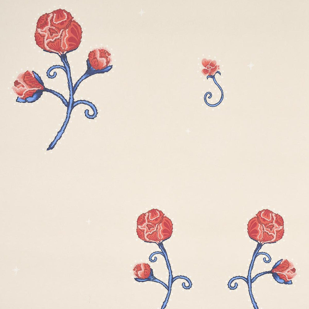 Rhinestone Cowboy Poppy 5014580 by Schumacher Wallpaper Backdrop 27.0" - Fabric Carolina -