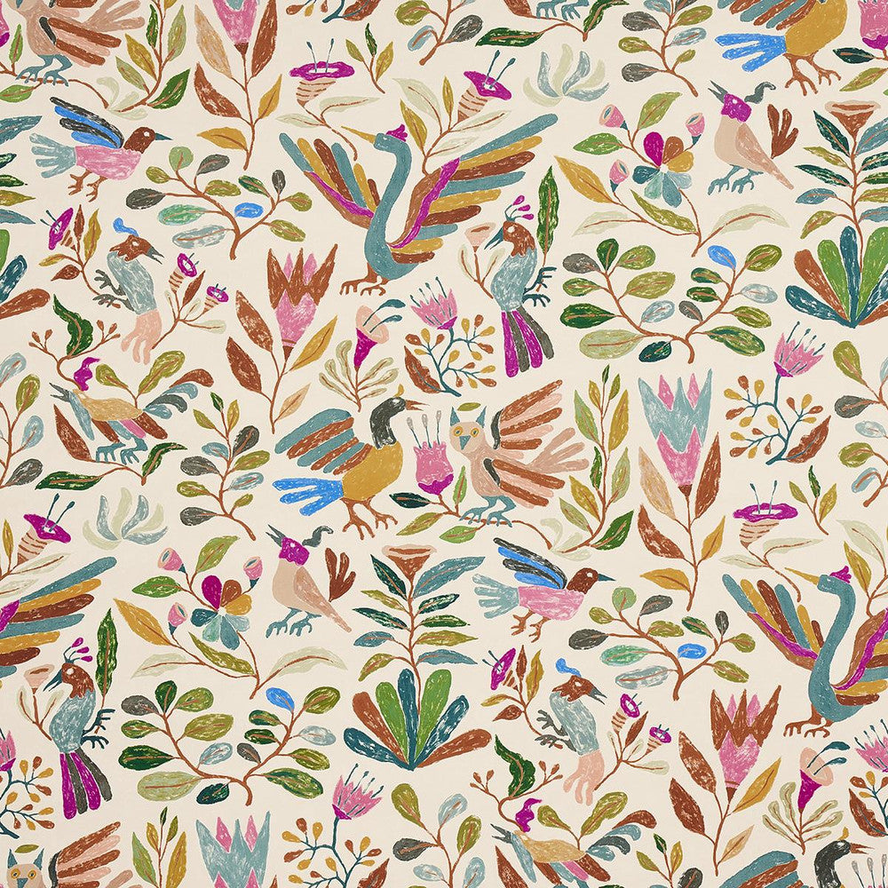 Canopy Multi Birds 5014831 by Schumacher Designer Wallpaper Abel Macias 27.0" - Swanky Fabrics -