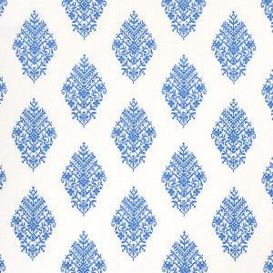 Zinda Embroidery Blue On Ivory 70225 by Schumacher Fabric