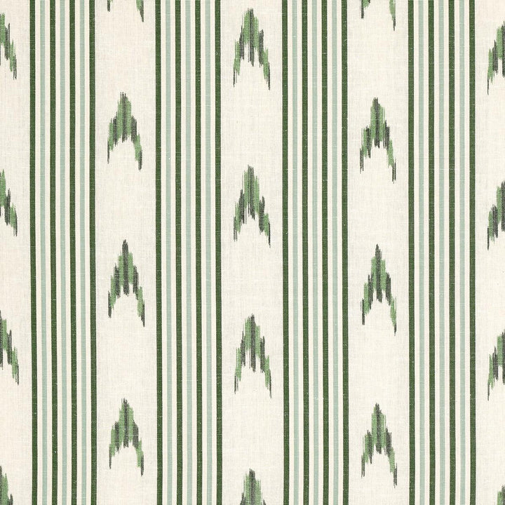 Santa Barbara Ikat Leaf Green 74224 by Schumacher Fabric Mark D. Sikes 9.0" - Fabric Carolina -