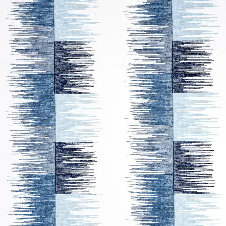 Sunburst Stripe Embroidery Blue 78404 by Schumacher Fabric Uncommon Threads 18.0" - Fabric Carolina -
