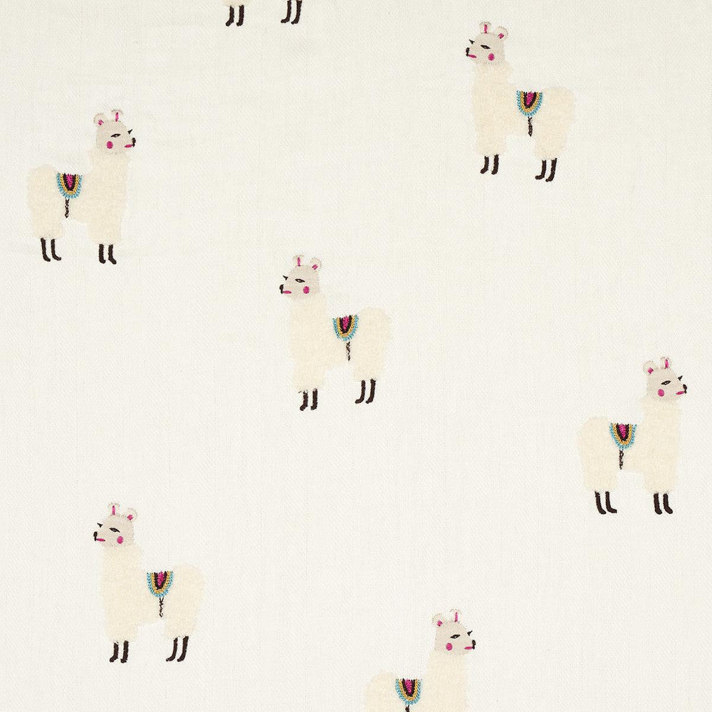 Llama Embroidery Multi 81490 by Schumacher Fabric Uncommon Threads 26.0" - Fabric Carolina -