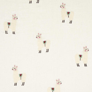 Llama Embroidery Multi 81490 by Schumacher Fabric