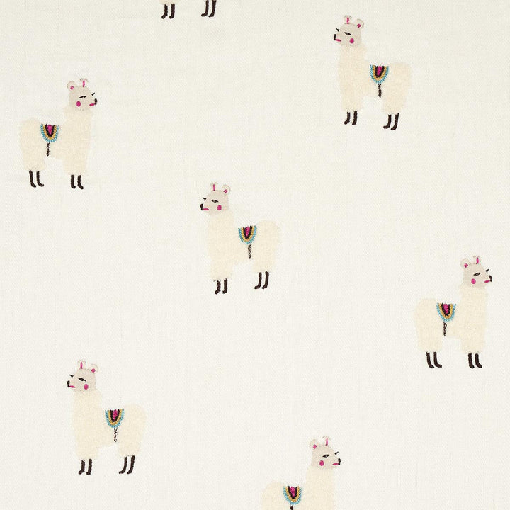 Llama Embroidery Multi 81490 by Schumacher Designer Fabric Uncommon Threads 26.0" - Swanky Fabrics -