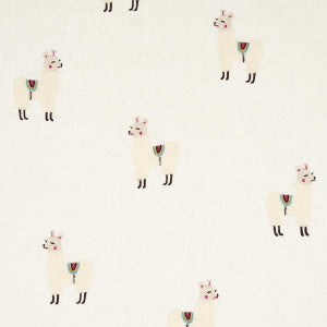 Llama Embroidery Multi 81490 by Schumacher Fabric
