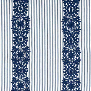 Joelle Stripe Blue 81541 by Schumacher Fabric
