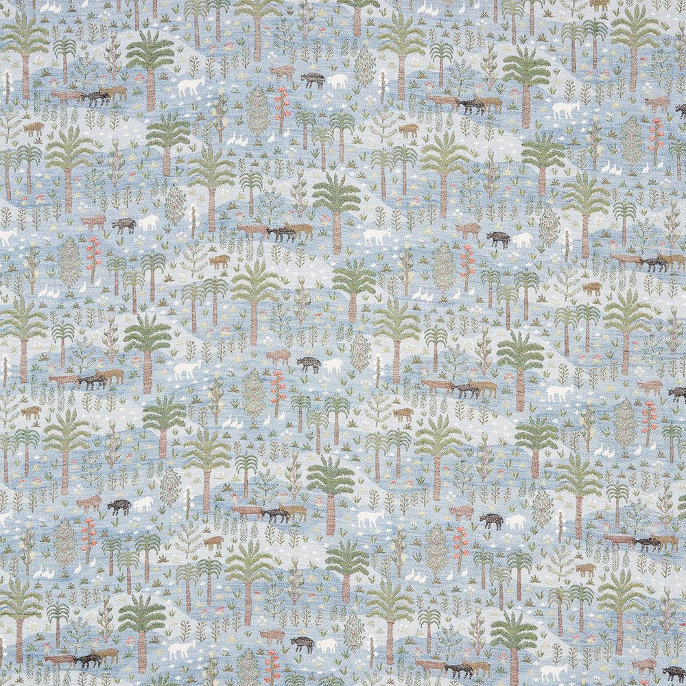 Las Colinas Scenic Tapestry Blue 81961 by Schumacher Fabric Uncommon Threads 29.0" - Fabric Carolina -
