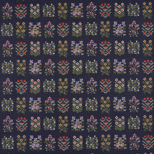 Annika Floral Tapestry Multi On Navy 81971 by Schumacher Fabric
