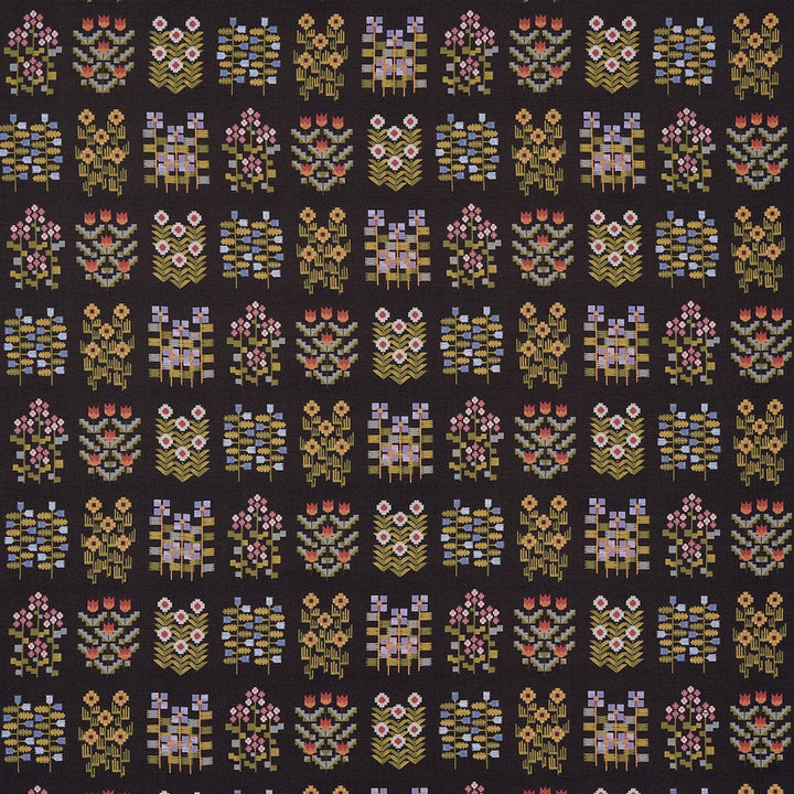 Annika Floral Tapestry Multi On Espresso 81972 by Schumacher Fabric Uncommon Threads 28.0" - Fabric Carolina -