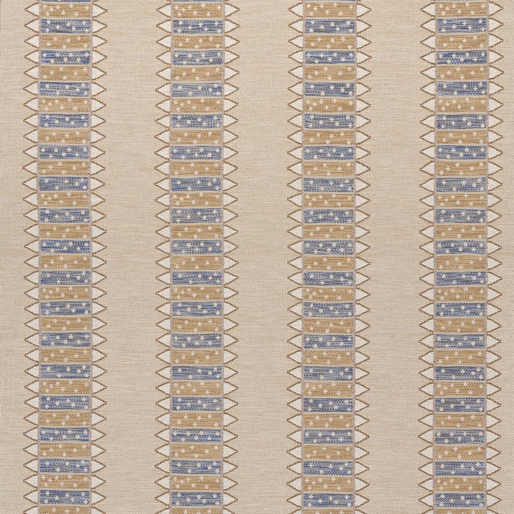 Noor Kilim Stripe Ochre 81980 by Schumacher Designer Fabric Uncommon Threads 14.17" - Swanky Fabrics -