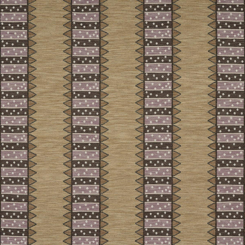 Noor Kilim Stripe Aubergine 81981 by Schumacher Designer Fabric Uncommon Threads 14.17" - Swanky Fabrics -