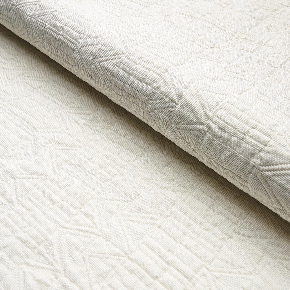Bizantino Quilted Weave Ivory 82021 by Schumacher Designer Fabric Uncommon Threads 28.33" - Swanky Fabrics -