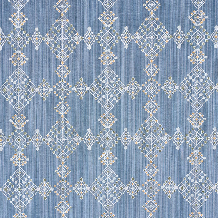Kalindi Embroidery Denim 82080 by Schumacher Fabric Bohemia 13.2" - Fabric Carolina -