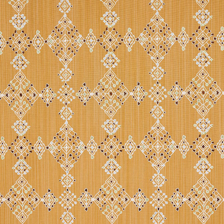 Kalindi Embroidery Saffron 82082 by Schumacher Fabric Bohemia 13.2" - Fabric Carolina -