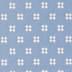 Thandie Embroidery Ivory On Chambray 82122 by Schumacher Fabric