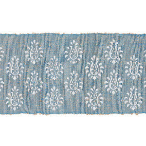 Leila Hand Block Matka Tape Chambray 82132 by Schumacher Trim
