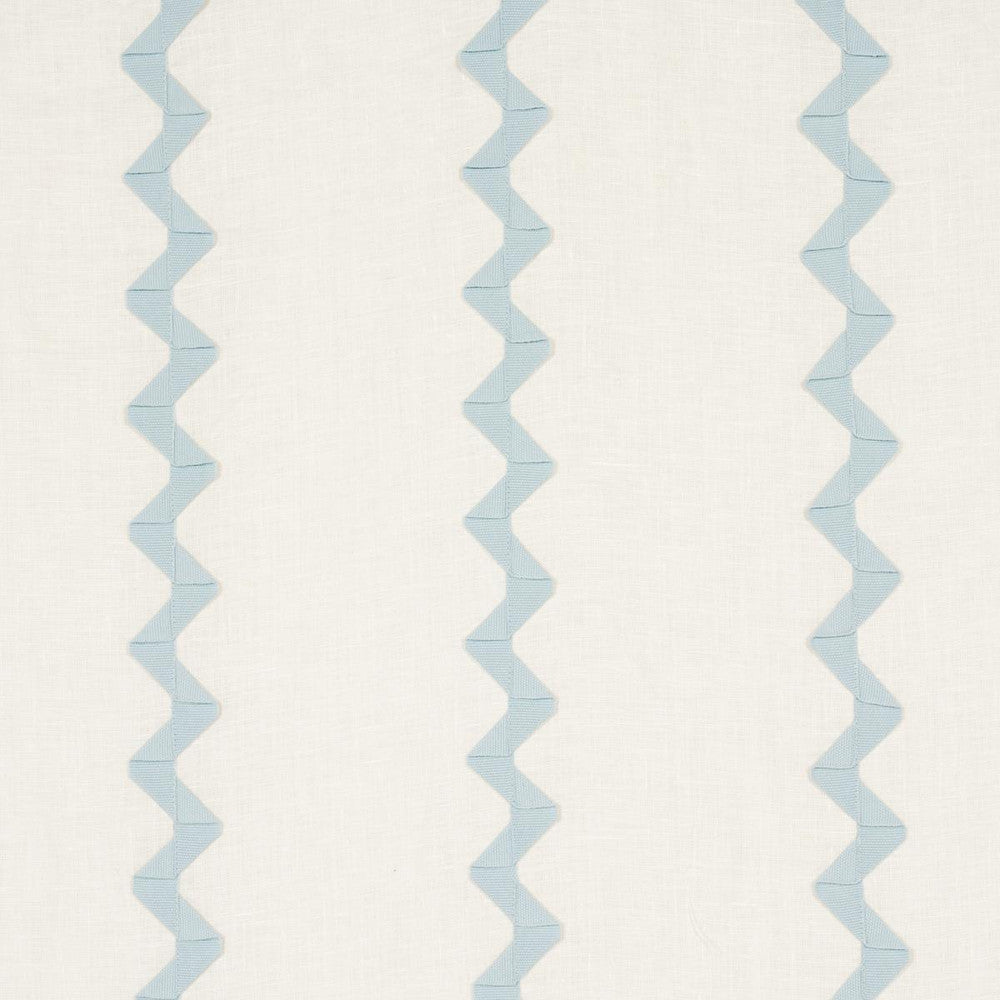 Lazare Appliqu Sky On Ivory 82221 by Schumacher Fabric New Traditional: Provenal 6.0" - Fabric Carolina -