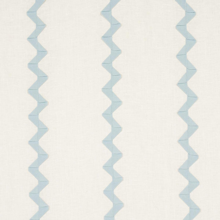Lazare Appliqu Sky On Ivory 82221 by Schumacher Fabric New Traditional: Provenal 6.0" - Fabric Carolina -