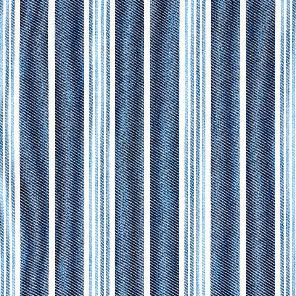 Hampton Stripe Indoor/Outdoor Indigo 82300 by Schumacher Fabric Mary Mcdonald 6.75" - Fabric Carolina -