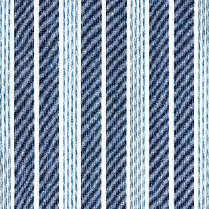 Hampton Stripe Indoor/Outdoor Indigo 82300 by Schumacher Fabric Mary Mcdonald 6.75" - Fabric Carolina -